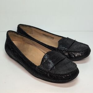 Vionic Black Textured Loafers Flats